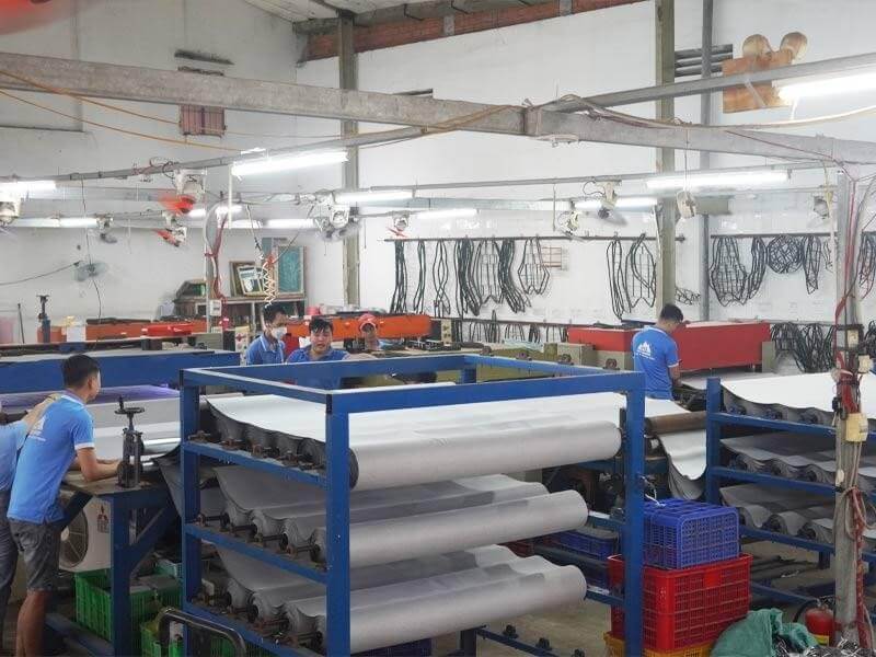 Quy mô sản xuất xưởng yên xe máy Phú Quang trên 1000m2.